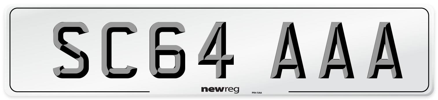 SC64 AAA Number Plate from New Reg